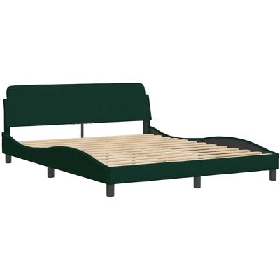 vidaXL Bettgestell Dover Dunkelgrün 160x200 cm Samt 373215 vidaXL Bettgestell Dover Dunkelgrün 160x200 cm Samt 373215
