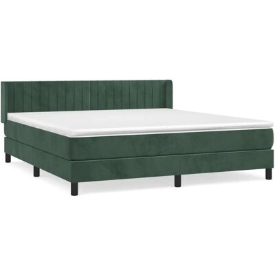 Vidaxl Dunkelgrünes Samtbett mit Taschenfederkern - Bett Vidaxl Dunkelgrünes Samtbett mit Taschenfederkern - Bett
