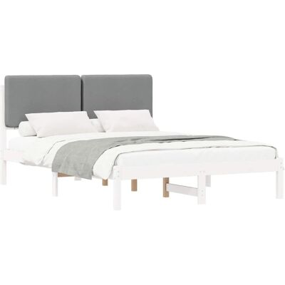 vidaXL Bettgestell mit Gepolstertem Kopfteil Hellgrau 150 x 200 cm 877903 vidaXL Bettgestell mit Gepolstertem Kopfteil Hellgrau 150 x 200 cm 877903