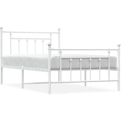 vidaXL Metallbettgestell - Weiß - 107x203 cm - Bettgestell vidaXL Metallbettgestell - Weiß - 107x203 cm - Bettgestell