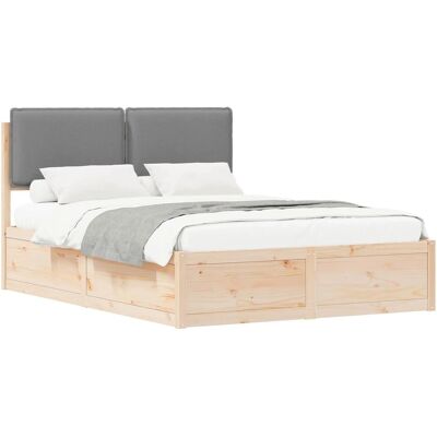 vidaXL Bettgestell mit Gepolstertem Kopfteil Hellgrau 135 x 190 cm 3398134 vidaXL Bettgestell mit Gepolstertem Kopfteil Hellgrau 135 x 190 cm 3398134