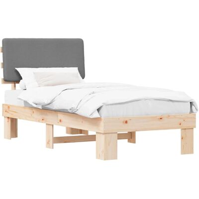 vidaXL Bettgestell mit Gepolstertem Kopfteil Hellgrau 100 x 200 cm 877369 vidaXL Bettgestell mit Gepolstertem Kopfteil Hellgrau 100 x 200 cm 877369