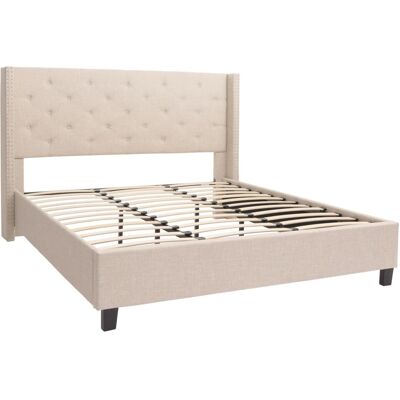 MCW Polsterbett N59 mit Lattenrost Massivholz Stoff/Textil 180x200cm Creme-Beige MCW Polsterbett N59 mit Lattenrost Massivholz Stoff/Textil 180x200cm Creme-Beige