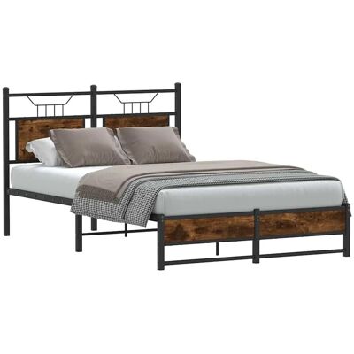 vidaXL Bettgestell ohne Matratze Räuchereiche 120x200 cm Holzwerkstoff 4106906 vidaXL Bettgestell ohne Matratze Räuchereiche 120x200 cm Holzwerkstoff 4106906