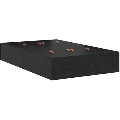 Vidaxl Schwarze Eichen Bett mit Stauraum - 120x200 cm Modernes Design Vidaxl Schwarze Eichen Bett mit Stauraum - 120x200 cm Modernes Design