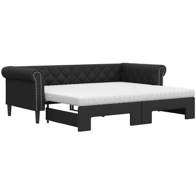 vidaXL Schlafsofa mit Stauraum - 90x200 cm - Schwarz vidaXL Schlafsofa mit Stauraum - 90x200 cm - Schwarz