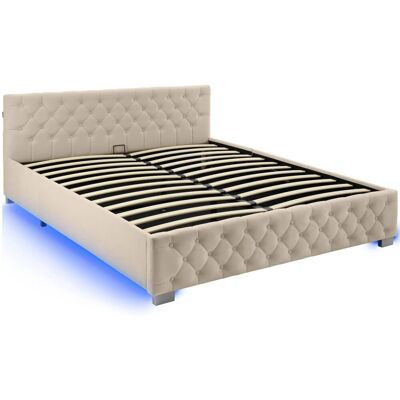 Tectake Polsterbett Daytona In Samtoptik Mit Steppmuster Indirekte Led Beleuchtung An Den Seiten 180 x 200 cm 217 x 187 50 x 83 cm Samtoptik Sand Tectake Polsterbett Daytona In Samtoptik Mit Steppmuster Indirekte Led Beleuchtung An Den Seiten 180 x 200 cm 217 x 187 50 x 83 cm Samtoptik Sand