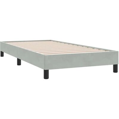 vidaXL Bettgestell - 90x210 cm, Hellgrau, Samt - Bettgestell vidaXL Bettgestell - 90x210 cm, Hellgrau, Samt - Bettgestell
