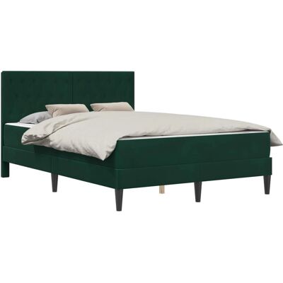 vidaXL Bettgestell mit Matratze Dunkelgrün 120 x 190 cm Samt 3415038 vidaXL Bettgestell mit Matratze Dunkelgrün 120 x 190 cm Samt 3415038