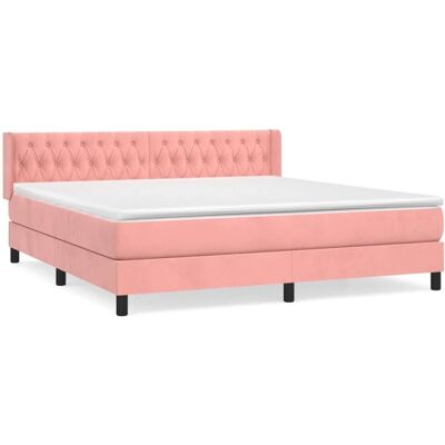 vidaXL Rosa Samtbettgestell 180x200cm - Bett vidaXL Rosa Samtbettgestell 180x200cm - Bett