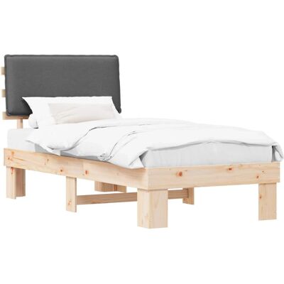 vidaXL Bettgestell mit Gepolstertem Kopfteil Dunkelgrau 100 x 200 cm 877300 vidaXL Bettgestell mit Gepolstertem Kopfteil Dunkelgrau 100 x 200 cm 877300