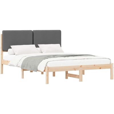 vidaXL Bettgestell mit Gepolstertem Kopfteil Dunkelgrau 150 x 200 cm 877900 vidaXL Bettgestell mit Gepolstertem Kopfteil Dunkelgrau 150 x 200 cm 877900