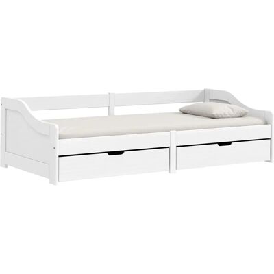 vidaXL Tagesbett Mit 2 Schubladen Irun - Weiß - Day Bed vidaXL Tagesbett Mit 2 Schubladen Irun - Weiß - Day Bed