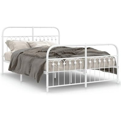 vidaXL Metallbettgestell Weiß 137x190 cm - Bettgestell vidaXL Metallbettgestell Weiß 137x190 cm - Bettgestell