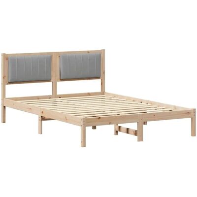 vidaXL Bettgestell mit Gepolstertem Kopfteil Hellgrau 135 x 190 cm 878269 vidaXL Bettgestell mit Gepolstertem Kopfteil Hellgrau 135 x 190 cm 878269