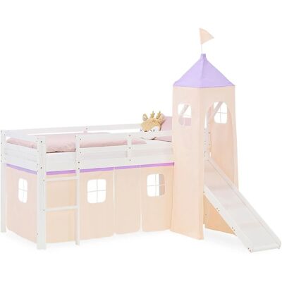 Homestyle4u Kinder Hochbett 90x200 Rutsche Vorhang Turm Kinderbett Homestyle4u Kinder Hochbett 90x200 Rutsche Vorhang Turm Kinderbett