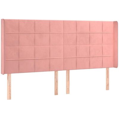 vidaXL Rosa Samt-Headboard mit Ohren - Kopfteil vidaXL Rosa Samt-Headboard mit Ohren - Kopfteil