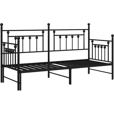 Vidaxl Schwarzes Metallbett 75x190 cm - Bettgestell Vidaxl Schwarzes Metallbett 75x190 cm - Bettgestell