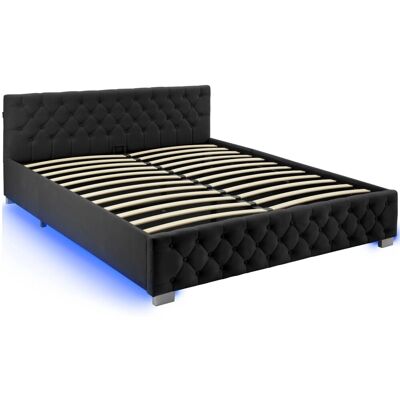 Tectake Polsterbett Daytona In Samtoptik Mit Steppmuster Indirekte Led Beleuchtung An Den Seiten 180 x 200 cm 217 x 187 50 x 83 cm Samtoptik Schwarz Tectake Polsterbett Daytona In Samtoptik Mit Steppmuster Indirekte Led Beleuchtung An Den Seiten 180 x 200 cm 217 x 187 50 x 83 cm Samtoptik Schwarz