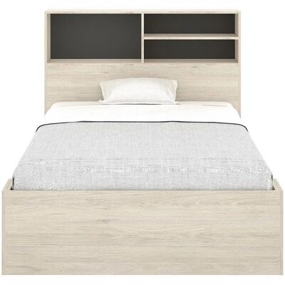 Vente-unique Bettrahmen Vardiel Anthrazitgrau Naturfarben Hell 217.6 cm Vente-unique Bettrahmen Vardiel Anthrazitgrau Naturfarben Hell 217.6 cm