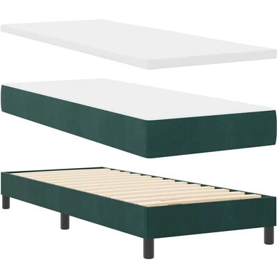 vidaXL Boxspringbett mit Matratze 80x200 cm Samt Dunkelgrün 3340307 vidaXL Boxspringbett mit Matratze 80x200 cm Samt Dunkelgrün 3340307
