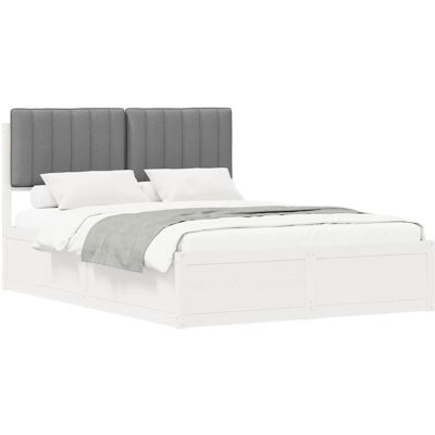 vidaXL Bettgestell mit Gepolstertem Kopfteil Hellgrau 135 x 190 cm 3398243 vidaXL Bettgestell mit Gepolstertem Kopfteil Hellgrau 135 x 190 cm 3398243