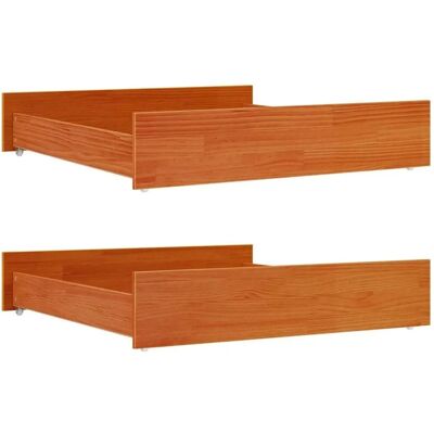 vidaXL Bettschubladen 2 Stk Wachsbraun Massivholz Kiefer 847170 vidaXL Bettschubladen 2 Stk Wachsbraun Massivholz Kiefer 847170