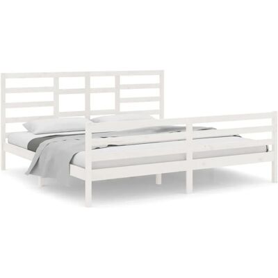 vidaXL Massivholzbett Weiß 200x200 cm1084460 vidaXL Massivholzbett Weiß 200x200 cm1084460