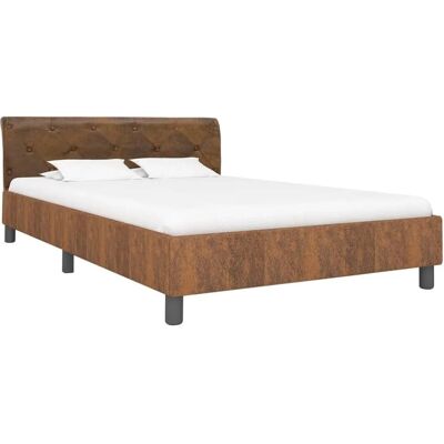 vidaXL Bettrahmen - Pappel, Stahl, Velours, 140x200cm vidaXL Bettrahmen - Pappel, Stahl, Velours, 140x200cm