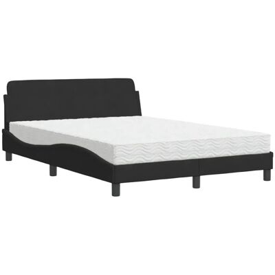 vidaXL Bett mit Matratze Schwarz 140x200 cm Samt2009862 vidaXL Bett mit Matratze Schwarz 140x200 cm Samt2009862