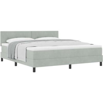 vidaXL Boxspringbett mit Matratze Hellgrau 180 x 200 cm Samt 3339188 vidaXL Boxspringbett mit Matratze Hellgrau 180 x 200 cm Samt 3339188