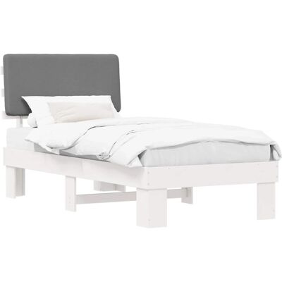 vidaXL Bettgestell mit Gepolstertem Kopfteil Hellgrau 100 x 200 cm 877373 vidaXL Bettgestell mit Gepolstertem Kopfteil Hellgrau 100 x 200 cm 877373