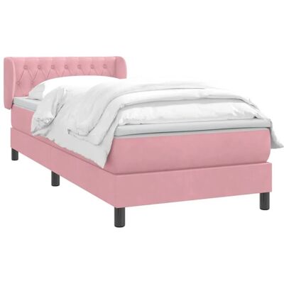 vidaXL Rosa Samt 80x220cm Boxspringbett - Komfortables Matratze & Verstellbares Kopfteil vidaXL Rosa Samt 80x220cm Boxspringbett - Komfortables Matratze & Verstellbares Kopfteil