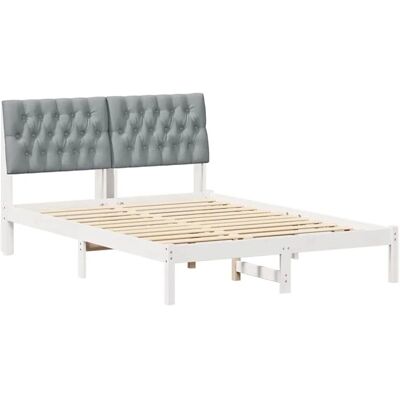 vidaXL Bettgestell mit Gepolstertem Kopfteil Weiß 150 x 200 cm 3394397 vidaXL Bettgestell mit Gepolstertem Kopfteil Weiß 150 x 200 cm 3394397