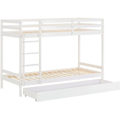 Homestyle4u Etagenbett in Weiß mit Matratze und Bettkasten 90x200 cm 2502 Homestyle4u Etagenbett in Weiß mit Matratze und Bettkasten 90x200 cm 2502