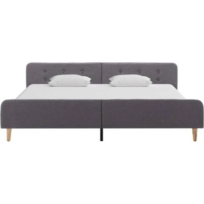 vidaXL Bettgestell 180x200 cm Grau Stoff vidaXL Bettgestell 180x200 cm Grau Stoff