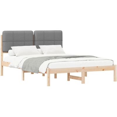 vidaXL Bettgestell mit Gepolstertem Kopfteil Hellgrau 135 x 190 cm 877989 vidaXL Bettgestell mit Gepolstertem Kopfteil Hellgrau 135 x 190 cm 877989