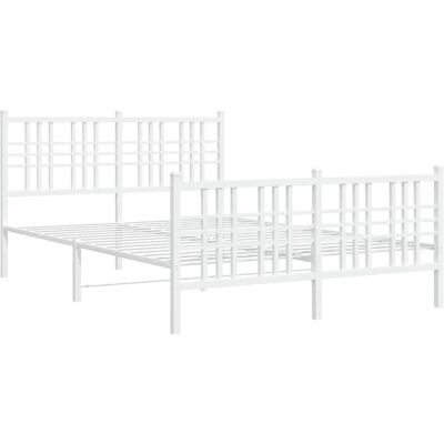 vidaXL Metal Bettgestell mit Kopf- und Fußende - Weiß - 120x190 cm vidaXL Metal Bettgestell mit Kopf- und Fußende - Weiß - 120x190 cm