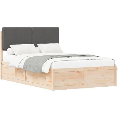 vidaXL Bettgestell mit Gepolstertem Kopfteil Dunkelgrau 120 x 190 cm 3405533 vidaXL Bettgestell mit Gepolstertem Kopfteil Dunkelgrau 120 x 190 cm 3405533