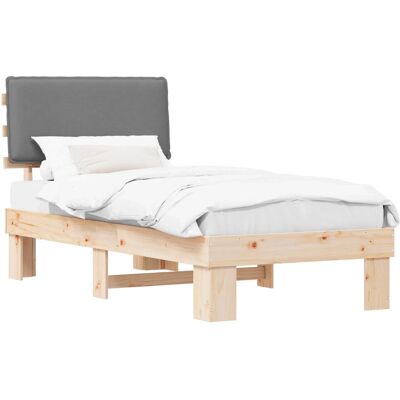 vidaXL Bettgestell mit Gepolstertem Kopfteil Hellgrau 100 x 200 cm 877299 vidaXL Bettgestell mit Gepolstertem Kopfteil Hellgrau 100 x 200 cm 877299