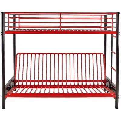 Vente-unique Hochbett Modulo Schwarz Rot 198 cm Vente-unique Hochbett Modulo Schwarz Rot 198 cm