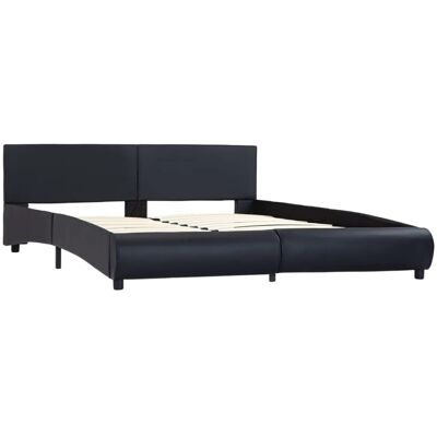 vidaXL Bettgestell mit LED Schwarzes Kunstleder 180x200cm - Bettgestell vidaXL Bettgestell mit LED Schwarzes Kunstleder 180x200cm - Bettgestell