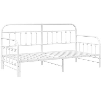 Vidaxl Weißes Metallbett mit Nido-Bett - Bettgestell Vidaxl Weißes Metallbett mit Nido-Bett - Bettgestell