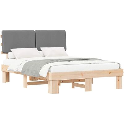 vidaXL Bettgestell mit Gepolstertem Kopfteil Hellgrau 150 x 200 cm 877339 vidaXL Bettgestell mit Gepolstertem Kopfteil Hellgrau 150 x 200 cm 877339