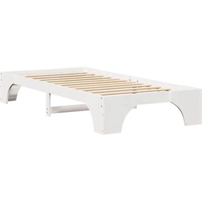 vidaXL Bettrahmen Weiß 75 x 190 cm Massives Kiefernholz 872972 vidaXL Bettrahmen Weiß 75 x 190 cm Massives Kiefernholz 872972