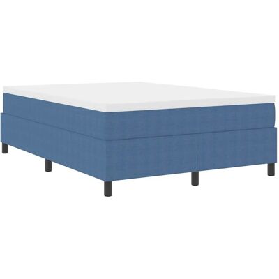 vidaXL Boxspringbett Blau und Weiß 203 x 140 x 60 cm Cordstoff 3337465 vidaXL Boxspringbett Blau und Weiß 203 x 140 x 60 cm Cordstoff 3337465