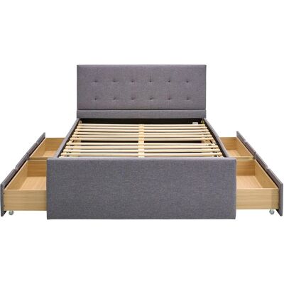 Homestyle4u Polsterbett 140x200 Grau Doppelbett Mit Lattenrost 4 Schubladen 1915 Homestyle4u Polsterbett 140x200 Grau Doppelbett Mit Lattenrost 4 Schubladen 1915