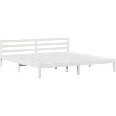 VidaXL 180x210 Weiße Massivholz-Bettgestell - Bett VidaXL 180x210 Weiße Massivholz-Bettgestell - Bett