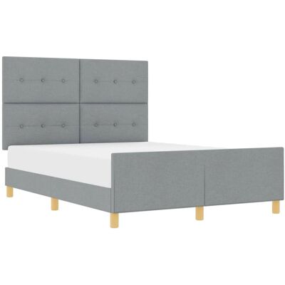 vidaXL Bettgestell - 140x190 cm, Hellgrau, Modernt Design vidaXL Bettgestell - 140x190 cm, Hellgrau, Modernt Design