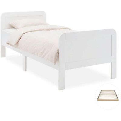 Homestyle4u Komfortbett 90x200 mit Lattenrost in Weiß 2652 Homestyle4u Komfortbett 90x200 mit Lattenrost in Weiß 2652